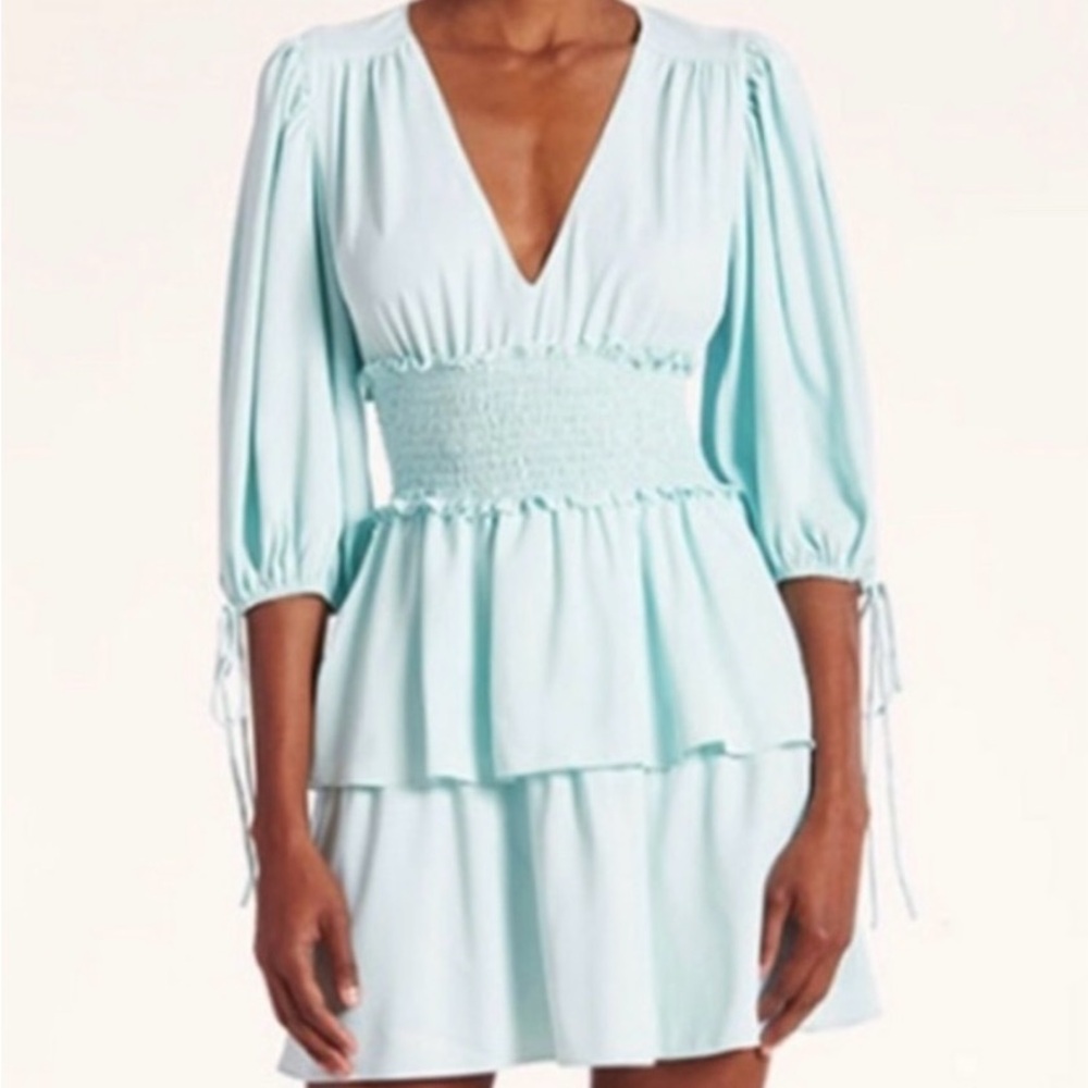 Amanda Uprichard Light Blue Long Sleeve Dress